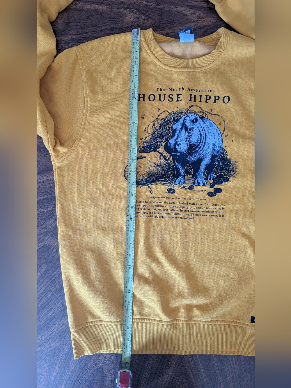 Black Maple House Hippo Sweatshirt, Golden Yellow Heritage Minute, Size M - Picture 7 of 8